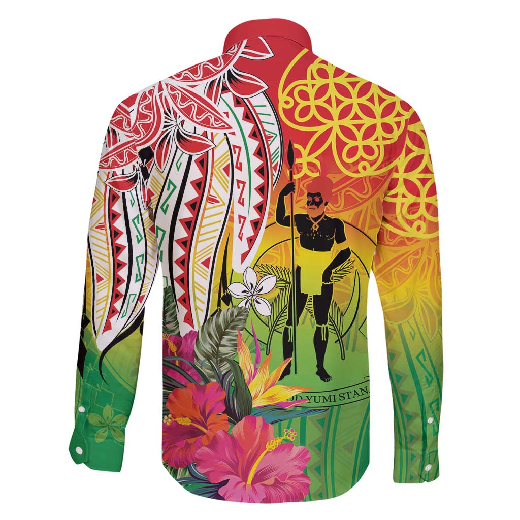 Vanuatu 45th Anniversary Family Matching Short Sleeve Bodycon Dress and Hawaiian Shirt Polynesian with Sand Drawing Pattern LT9 - Polynesian Pride