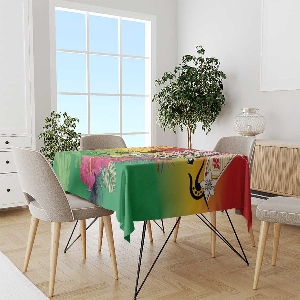 Vanuatu 45th Anniversary Tablecloth Polynesian with Sand Drawing Pattern