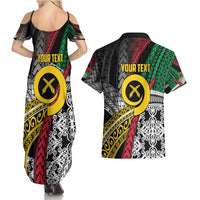 Vanuatu Proud to be Ni-van Personalised Couples Matching Summer Maxi Dress and Hawaiian Shirt with Mutis En Atan Patterns LT9 - Polynesian Pride