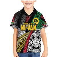 Vanuatu Proud to be Ni-van Personalised Family Matching Mermaid Dress and Hawaiian Shirt with Mutis En Atan Patterns LT9 Son's Shirt Black - Polynesian Pride