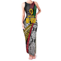 Vanuatu Proud to be Ni-van Personalised Family Matching Tank Maxi Dress and Hawaiian Shirt with Mutis En Atan Patterns LT9 Mom's Dress Black - Polynesian Pride