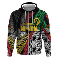Vanuatu Proud to be Ni-van Personalised Hoodie with Mutis En Atan Patterns LT9 Zip Hoodie Black - Polynesian Pride