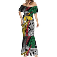 Vanuatu Proud to be Ni-van Personalised Mermaid Dress with Mutis En Atan Patterns LT9 - Polynesian Pride