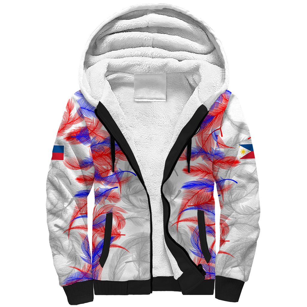 (Custom Text And Number) 2023 Philippines Anzkals Football Sherpa Hoodie Pilipinas Be Unique LT9 Unisex White - Polynesian Pride