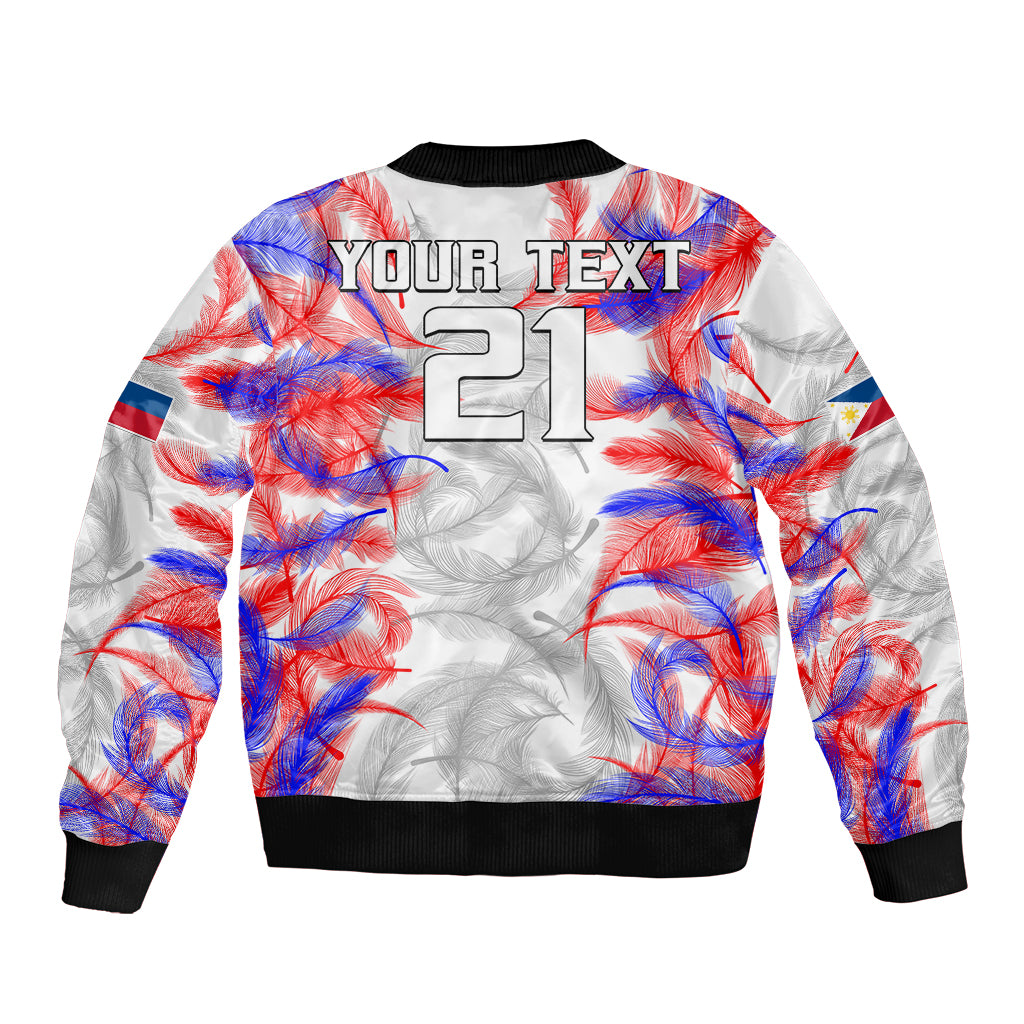 (Custom Text And Number) 2023 Philippines Anzkals Football Sleeve Zip Bomber Jacket Pilipinas Be Unique LT9 - Polynesian Pride