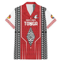 Custom Tonga Rugby Family Matching Mermaid Dress and Hawaiian Shirt Mate Maa Kupesi Style LT9 Dad's Shirt - Short Sleeve Red - Polynesian Pride