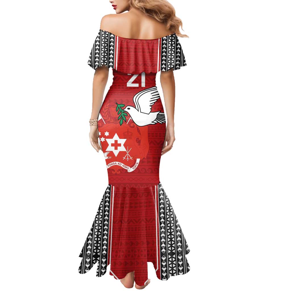 Custom Tonga Rugby Family Matching Mermaid Dress and Hawaiian Shirt Mate Maa Kupesi Style LT9 - Polynesian Pride