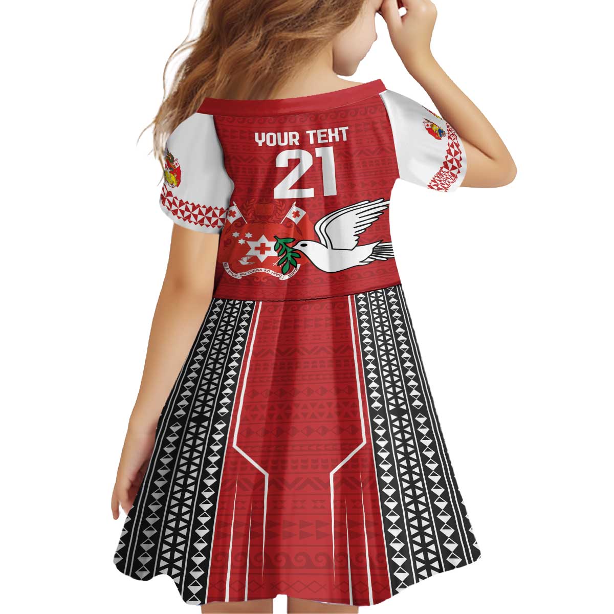 Custom Tonga Rugby Family Matching Off The Shoulder Long Sleeve Dress and Hawaiian Shirt Mate Maa Kupesi Style LT9 - Polynesian Pride