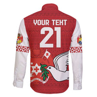 Custom Tonga Rugby Family Matching Off Shoulder Short Dress and Hawaiian Shirt Mate Maa Kupesi Style LT9 - Polynesian Pride