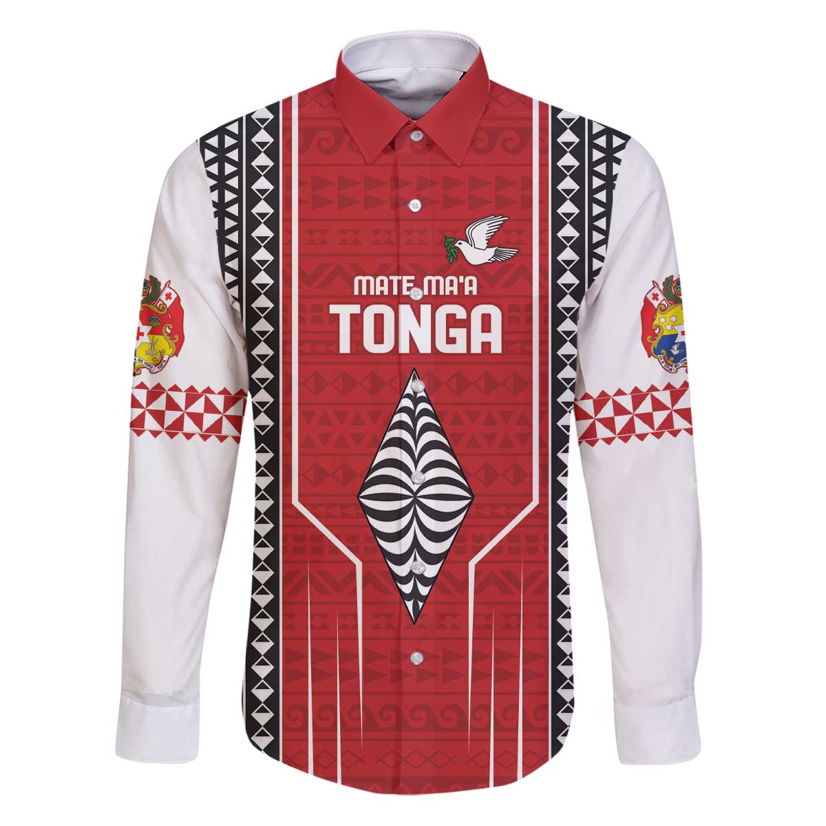Custom Tonga Rugby Family Matching Puletasi and Hawaiian Shirt Mate Maa Kupesi Style