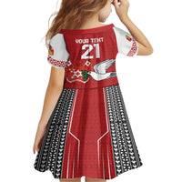 Custom Tonga Rugby Family Matching Short Sleeve Bodycon Dress and Hawaiian Shirt Mate Maa Kupesi Style LT9 - Polynesian Pride