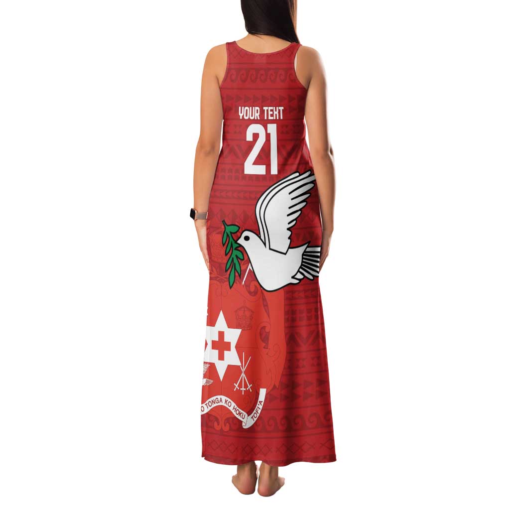 Custom Tonga Rugby Family Matching Tank Maxi Dress and Hawaiian Shirt Mate Maa Kupesi Style LT9 - Polynesian Pride