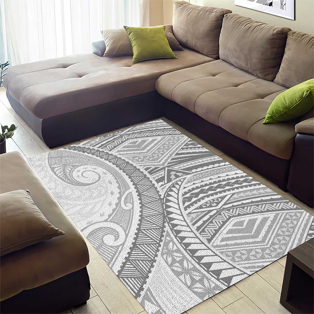 American Samoa White Sunday Area Rug Polynesian Lotu Tamaiti - Polynesian Pride