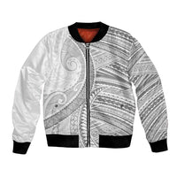 American Samoa White Sunday Bomber Jacket Polynesian Lotu Tamaiti LT9 Unisex White - Polynesian Pride
