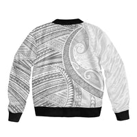 American Samoa White Sunday Bomber Jacket Polynesian Lotu Tamaiti LT9 - Polynesian Pride