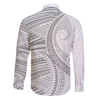 American Samoa White Sunday Family Matching Off The Shoulder Long Sleeve Dress and Hawaiian Shirt Polynesian Lotu Tamaiti LT9 - Polynesian Pride