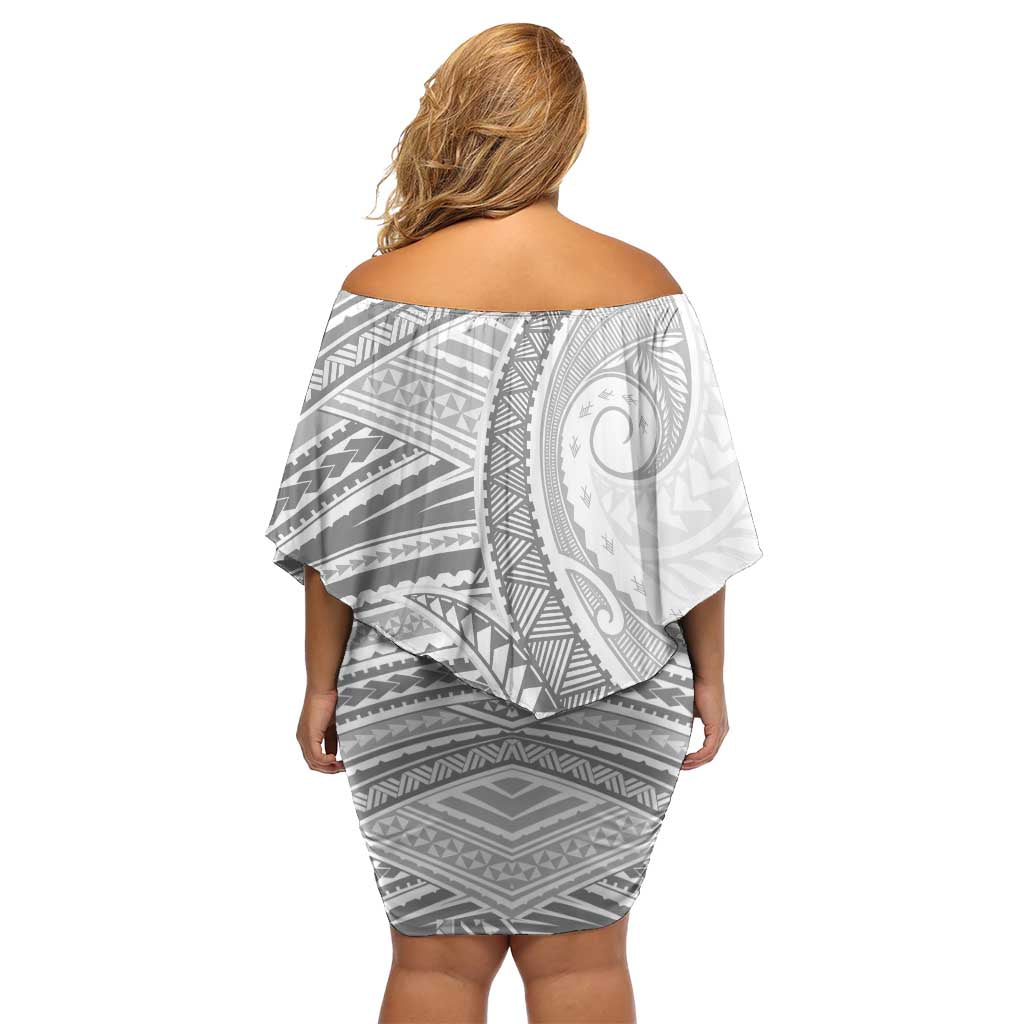 American Samoa White Sunday Family Matching Off Shoulder Short Dress and Hawaiian Shirt Polynesian Lotu Tamaiti LT9 - Polynesian Pride