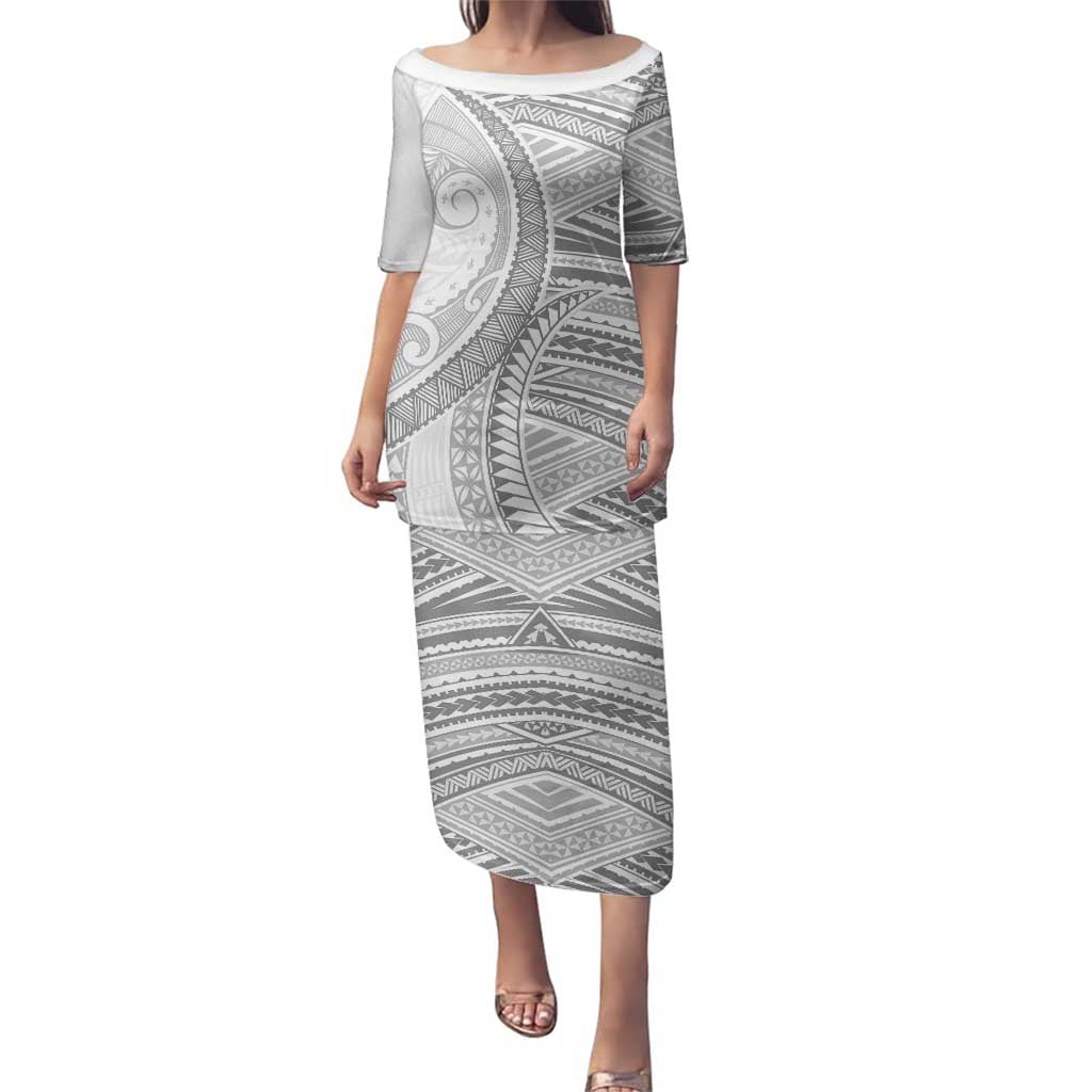 American Samoa White Sunday Family Matching Puletasi and Hawaiian Shirt Polynesian Lotu Tamaiti LT9 Mom's Dress White - Polynesian Pride