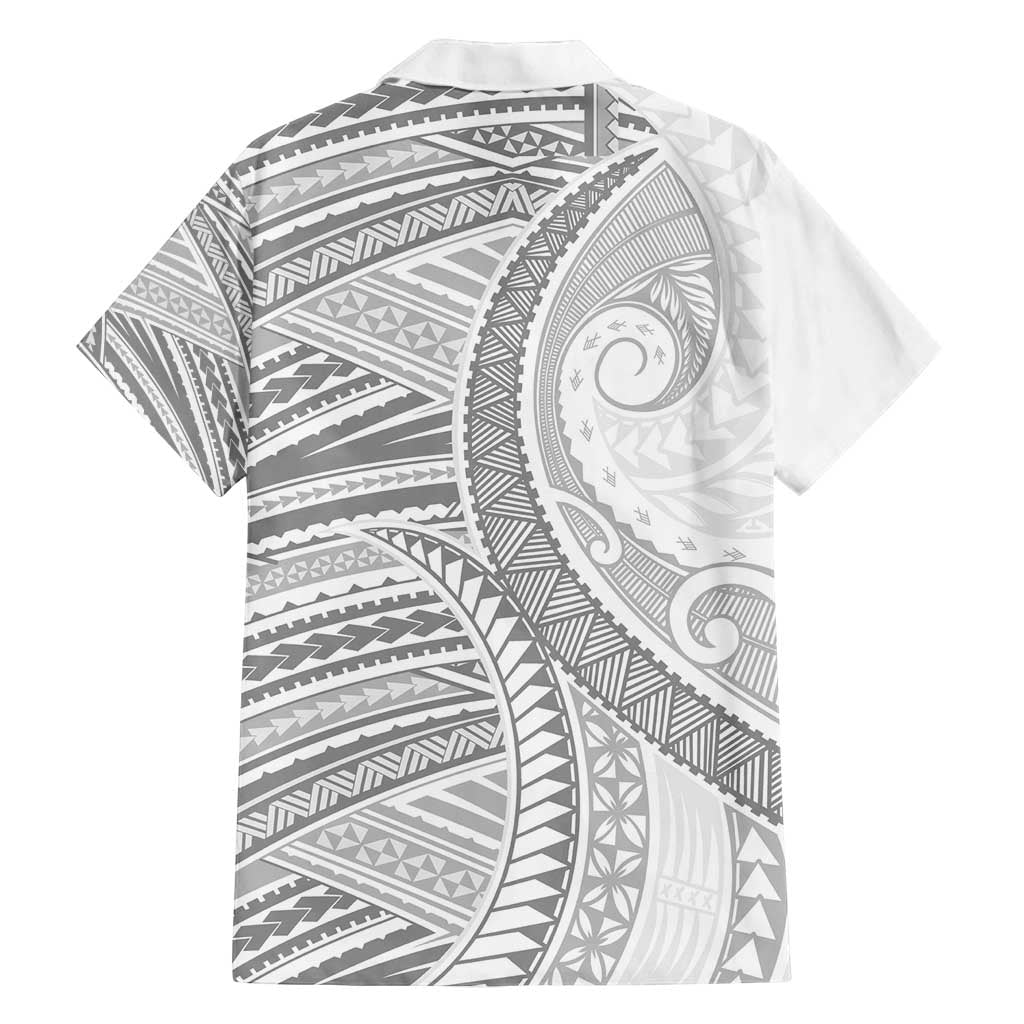 American Samoa White Sunday Family Matching Tank Maxi Dress and Hawaiian Shirt Polynesian Lotu Tamaiti LT9 - Polynesian Pride