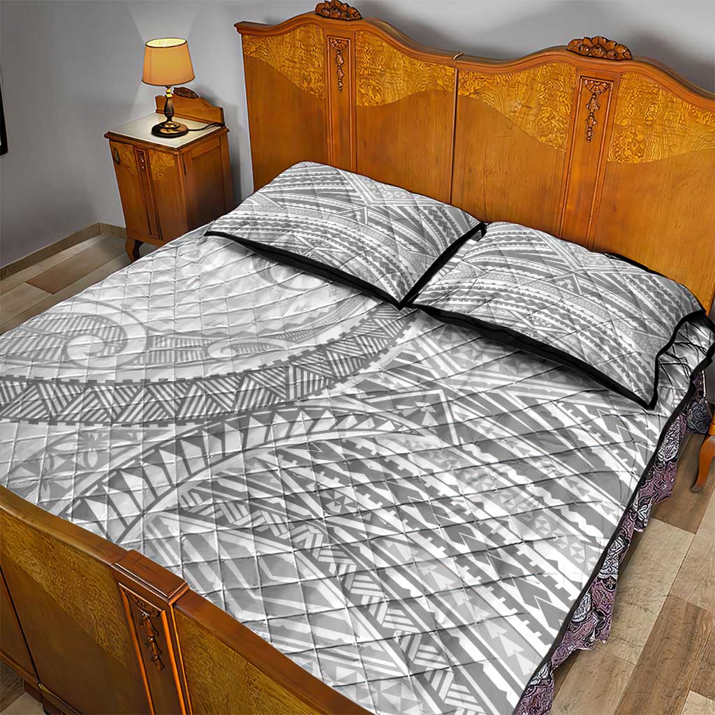 American Samoa White Sunday Quilt Bed Set Polynesian Lotu Tamaiti - Polynesian Pride