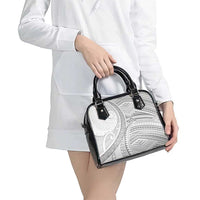 American Samoa White Sunday Shoulder Handbag Polynesian Lotu Tamaiti - Polynesian Pride