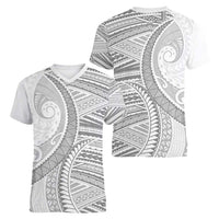 American Samoa White Sunday Women V-Neck T-Shirt Polynesian Lotu Tamaiti LT9 - Polynesian Pride