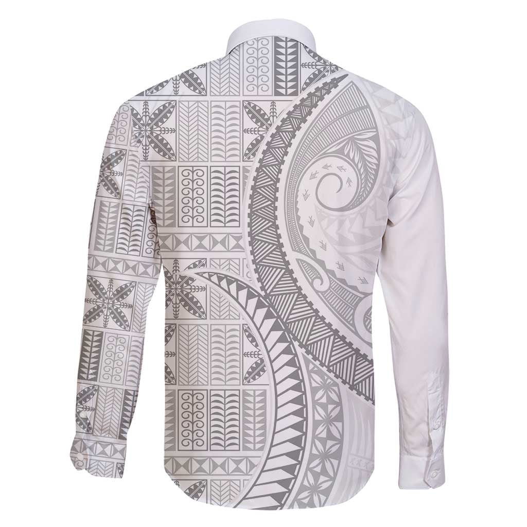 Niue White Sunday Family Matching Mermaid Dress and Hawaiian Shirt Niuean Lotu Tamaiti Hiapo Pattern LT9 - Polynesian Pride