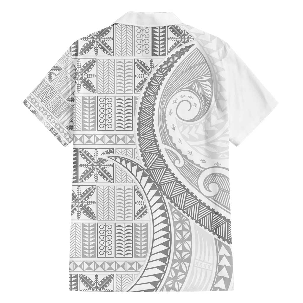 Niue White Sunday Family Matching Puletasi and Hawaiian Shirt Niuean Lotu Tamaiti Hiapo Pattern LT9 - Polynesian Pride