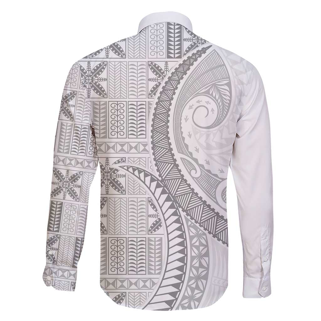Niue White Sunday Family Matching Short Sleeve Bodycon Dress and Hawaiian Shirt Niuean Lotu Tamaiti Hiapo Pattern LT9 - Polynesian Pride
