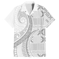 Niue White Sunday Family Matching Summer Maxi Dress and Hawaiian Shirt Niuean Lotu Tamaiti Hiapo Pattern LT9 Dad's Shirt - Short Sleeve White - Polynesian Pride