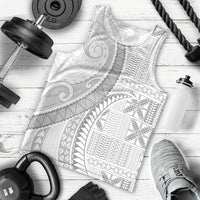 Niue White Sunday Men Tank Top Niuean Lotu Tamaiti Hiapo Pattern - Polynesian Pride