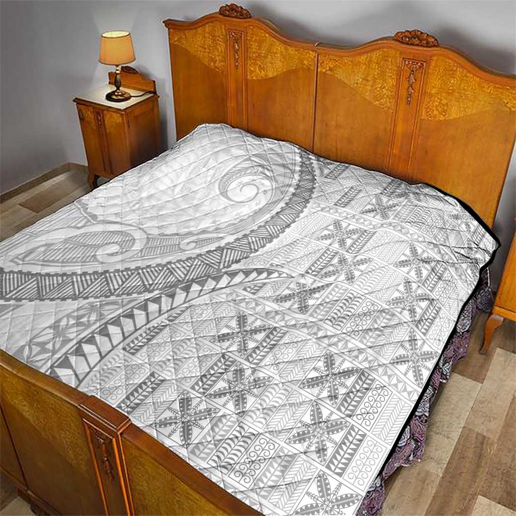 Niue White Sunday Quilt Niuean Lotu Tamaiti Hiapo Pattern - Polynesian Pride