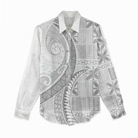 Niue White Sunday Women Casual Shirt Niuean Lotu Tamaiti Hiapo Pattern LT9 - Polynesian Pride