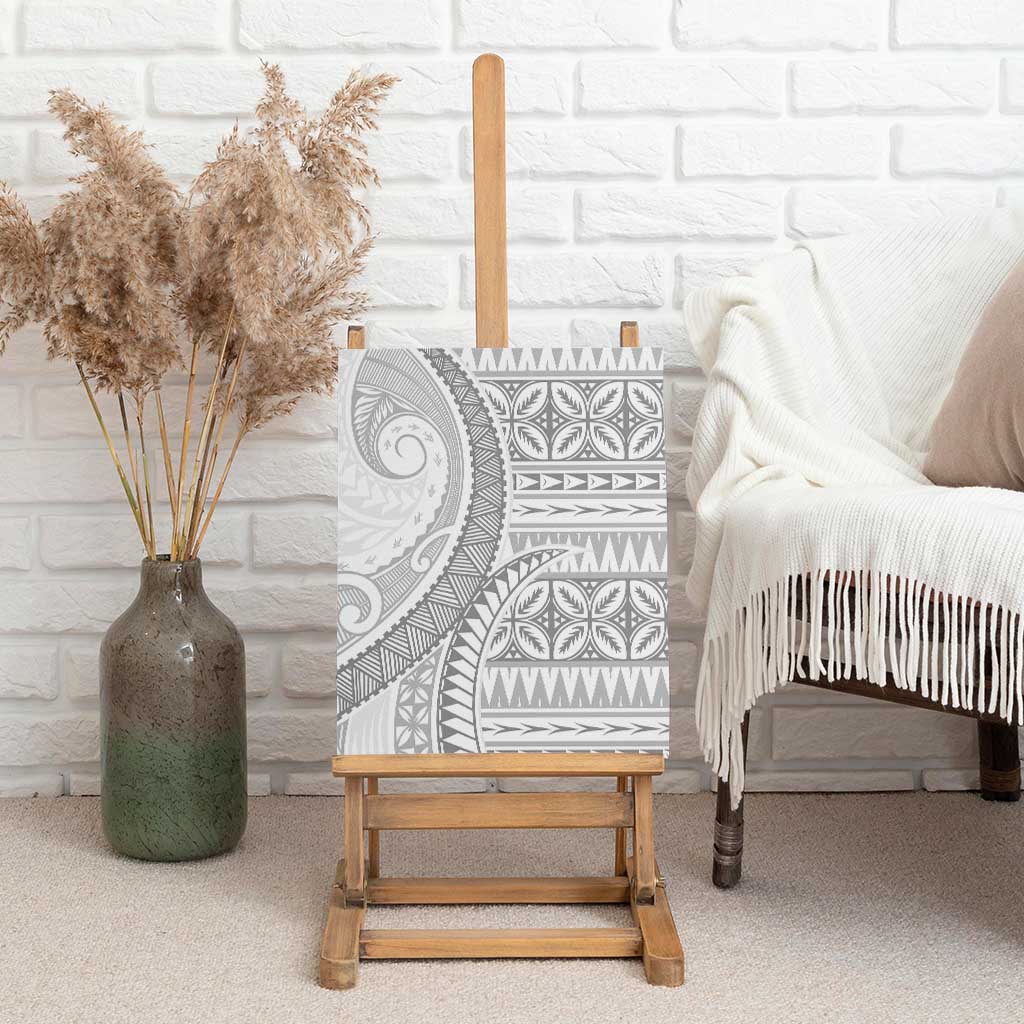 Polynesian White Sunday Canvas Wall Art Lotu Tamaiti Melanesian Pattern - Polynesian Pride