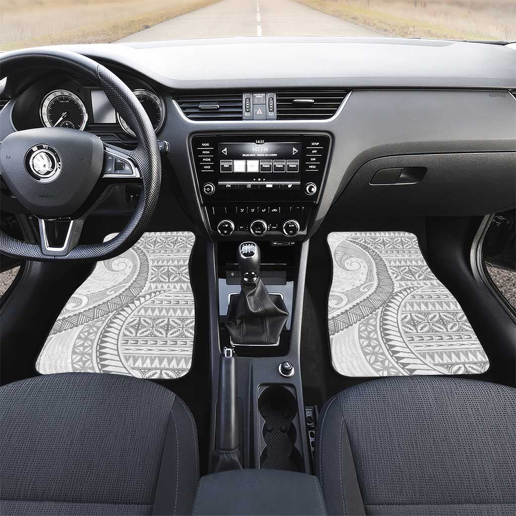 Polynesian White Sunday Car Mats Lotu Tamaiti Melanesian Pattern - Polynesian Pride