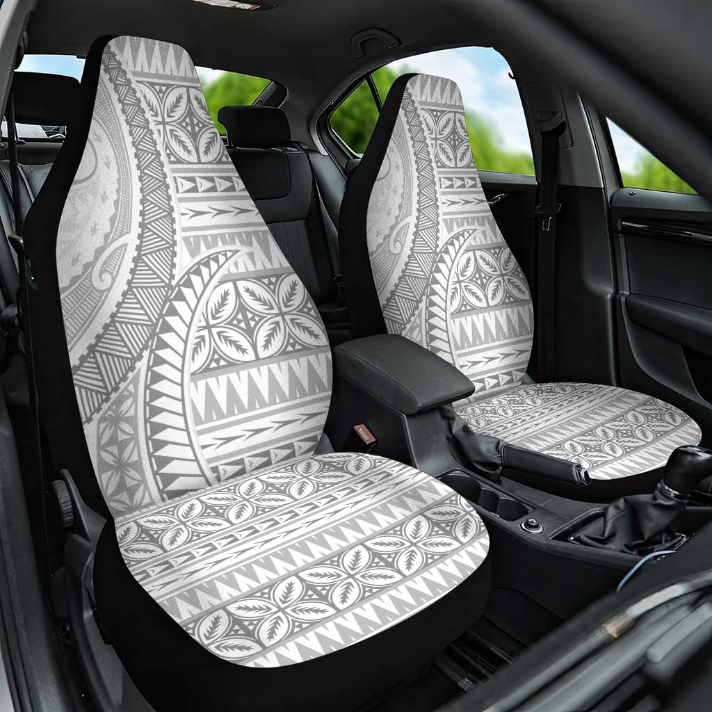 Polynesian White Sunday Car Seat Cover Lotu Tamaiti Melanesian Pattern LT9 One Size White - Polynesian Pride