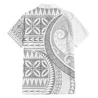 Polynesian White Sunday Family Matching Puletasi and Hawaiian Shirt Lotu Tamaiti Melanesian Pattern LT9 - Polynesian Pride
