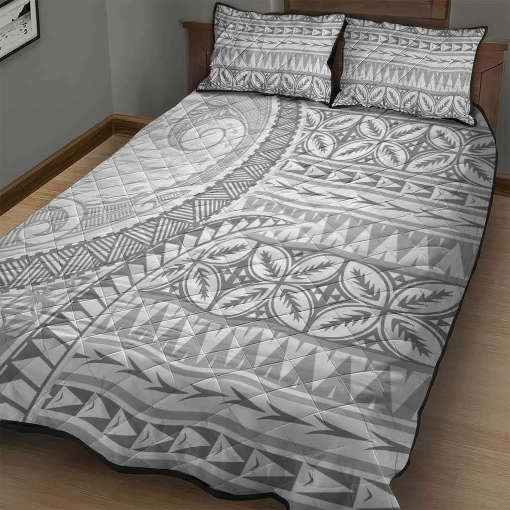 Polynesian White Sunday Quilt Bed Set Lotu Tamaiti Melanesian Pattern LT9 - Polynesian Pride