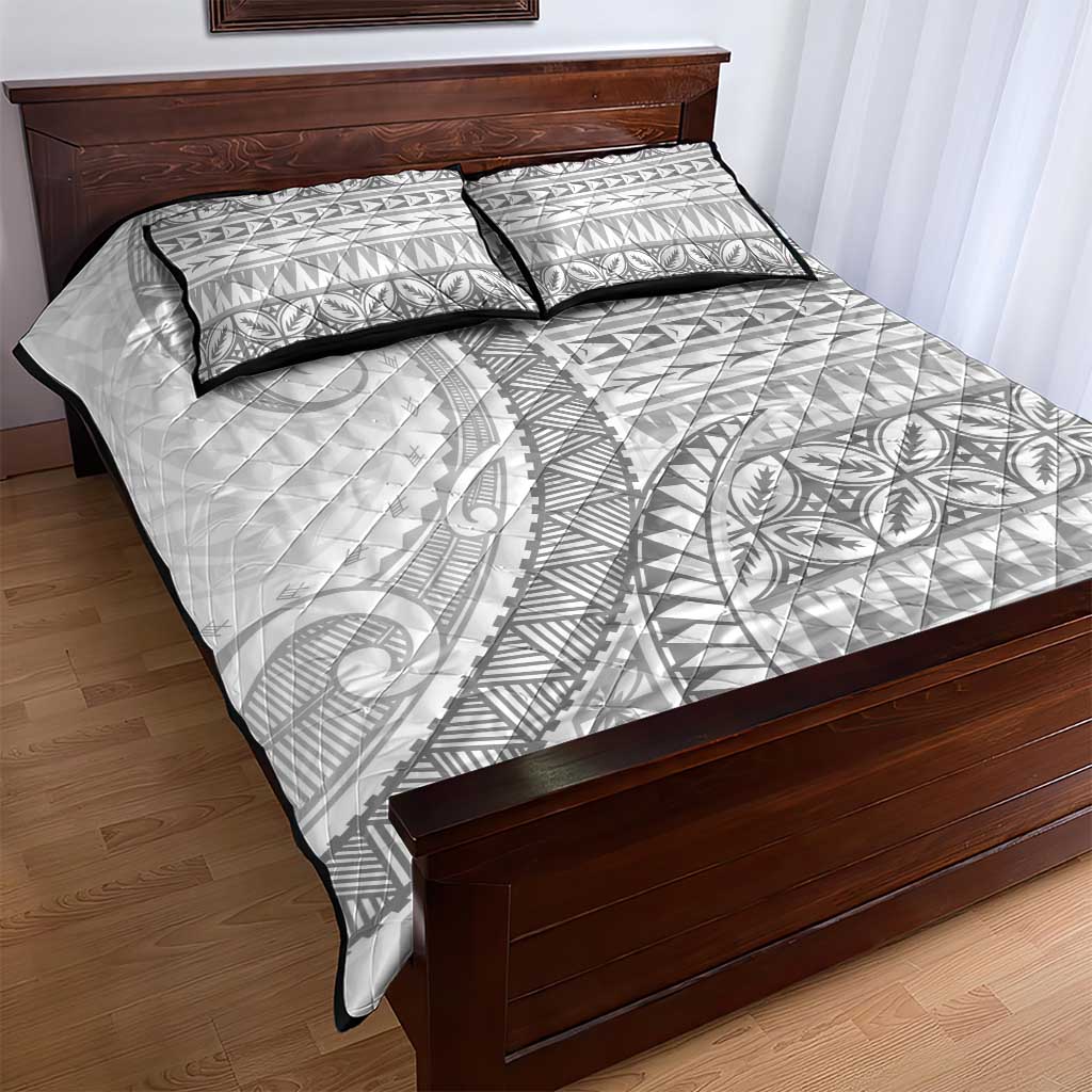 Polynesian White Sunday Quilt Bed Set Lotu Tamaiti Melanesian Pattern LT9 - Polynesian Pride
