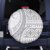 Polynesian White Sunday Spare Tire Cover Lotu Tamaiti Melanesian Pattern LT9 No hole White - Polynesian Pride
