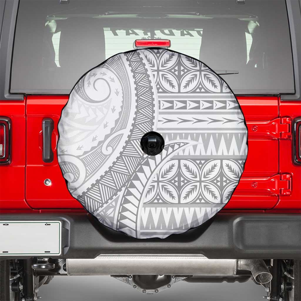 Polynesian White Sunday Spare Tire Cover Lotu Tamaiti Melanesian Pattern LT9 - Polynesian Pride