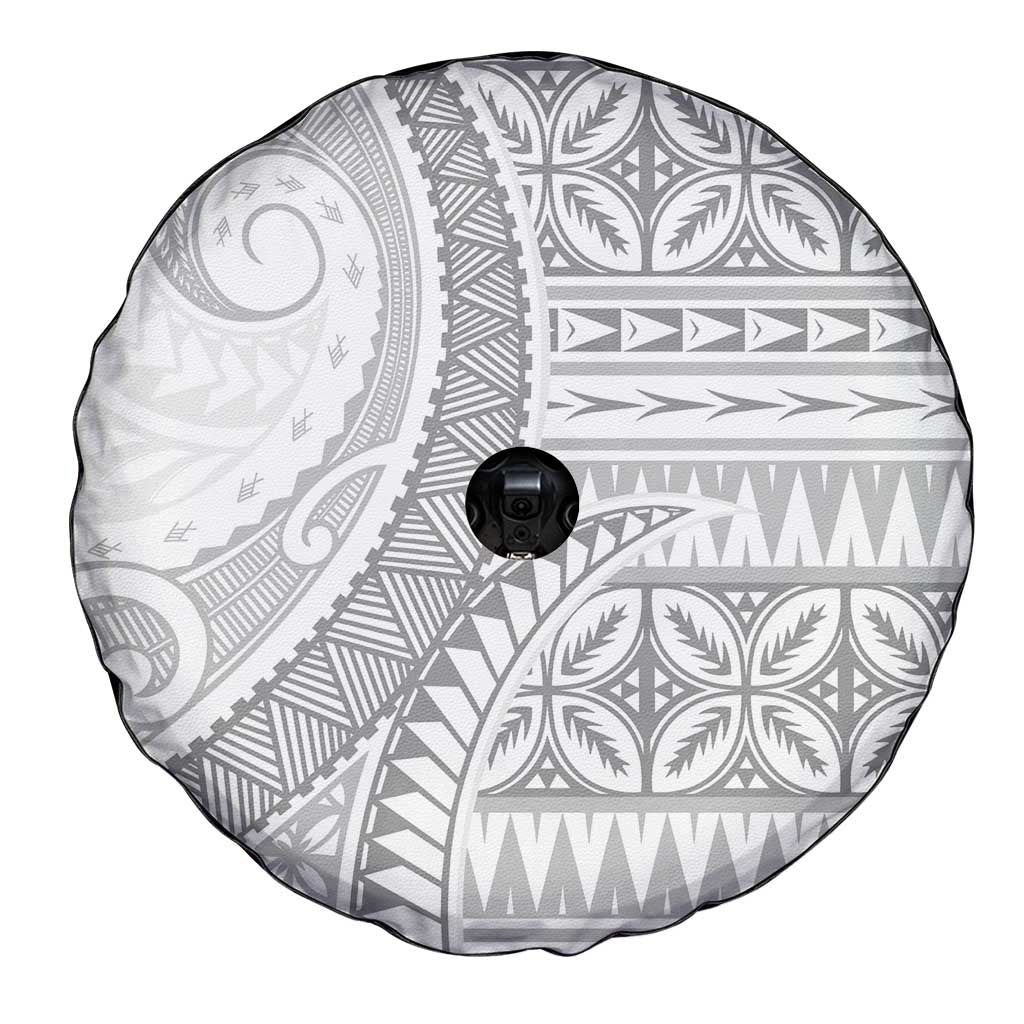 Polynesian White Sunday Spare Tire Cover Lotu Tamaiti Melanesian Pattern LT9 - Polynesian Pride