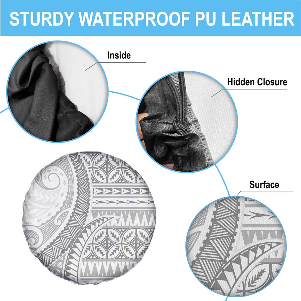 Polynesian White Sunday Spare Tire Cover Lotu Tamaiti Melanesian Pattern LT9 - Polynesian Pride