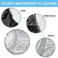 Polynesian White Sunday Spare Tire Cover Lotu Tamaiti Melanesian Pattern LT9 - Polynesian Pride
