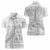 Polynesian White Sunday Women Polo Shirt Lotu Tamaiti Melanesian Pattern - Polynesian Pride