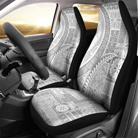 Samoa Siapo White Sunday Car Seat Cover Lotu Tamaiti Polynesian White Pattern - Polynesian Pride