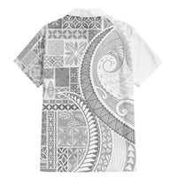 Samoa Siapo White Sunday Family Matching Mermaid Dress and Hawaiian Shirt Lotu Tamaiti Polynesian White Pattern LT9 - Polynesian Pride