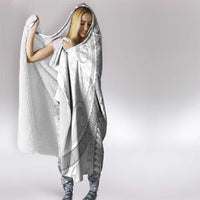 Samoa Siapo White Sunday Hooded Blanket Lotu Tamaiti Polynesian White Pattern - Polynesian Pride