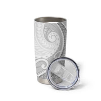 Samoa Siapo White Sunday Tumbler Cup Lotu Tamaiti Polynesian White Pattern - Polynesian Pride