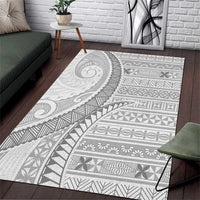 Tokelau White Sunday Area Rug Lotu Tamaiti Ngatu Tokelau Feletoa Manulua LT9 White - Polynesian Pride